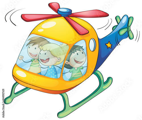 kids in a helicopter