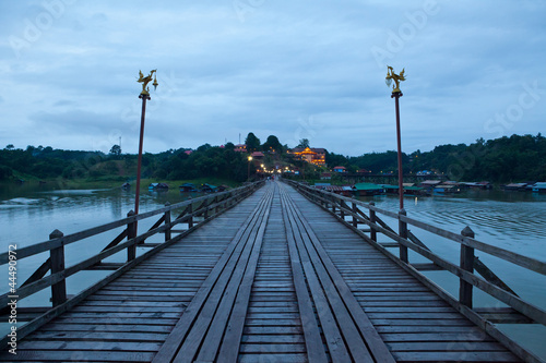 Wood bridge at night © witthaya