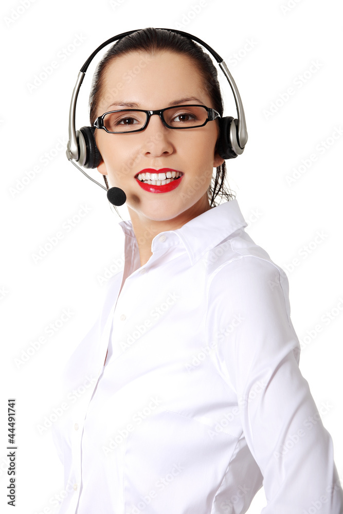 Young call-centre assistant Young call-centre assistant