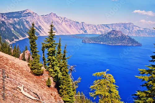 Billede på lærred Beautiful view of crater lake