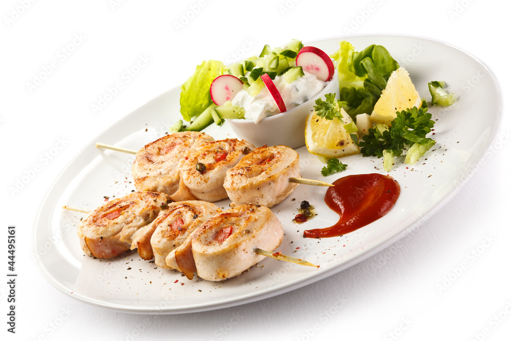 Grilled meat and vegetables Grilled meat and vegetables