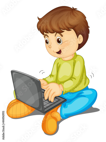 laptop and boy
