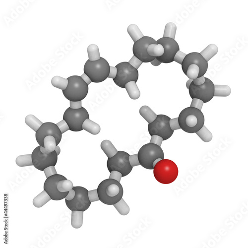 Civetone perfume molecule, chemical structure photo