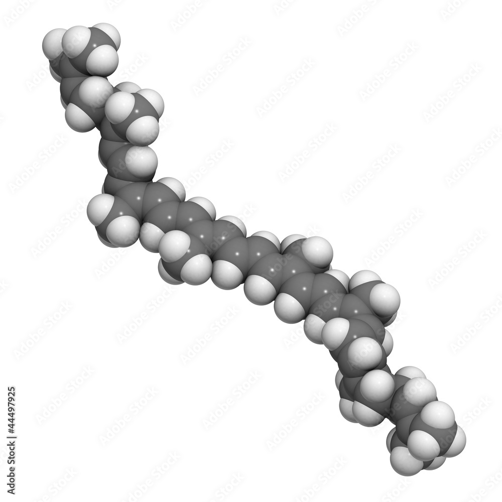 Lycopene molecule (healthy tomato component), chemical structure Stock