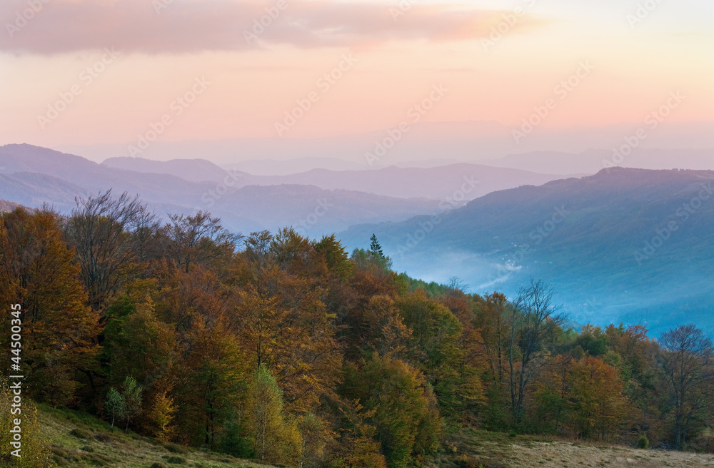 Autumn evening mountain landscape