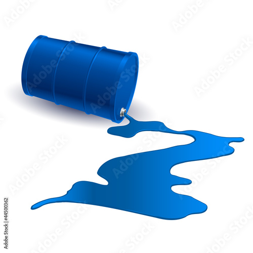 Barrel with blue liquid