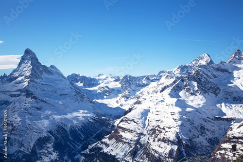 Beautiful winter landscape in Switzerland