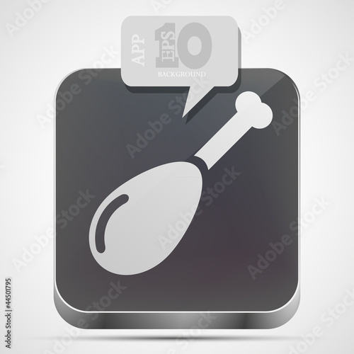 Vector gammon app icon with gray bubble speech. Eps 10