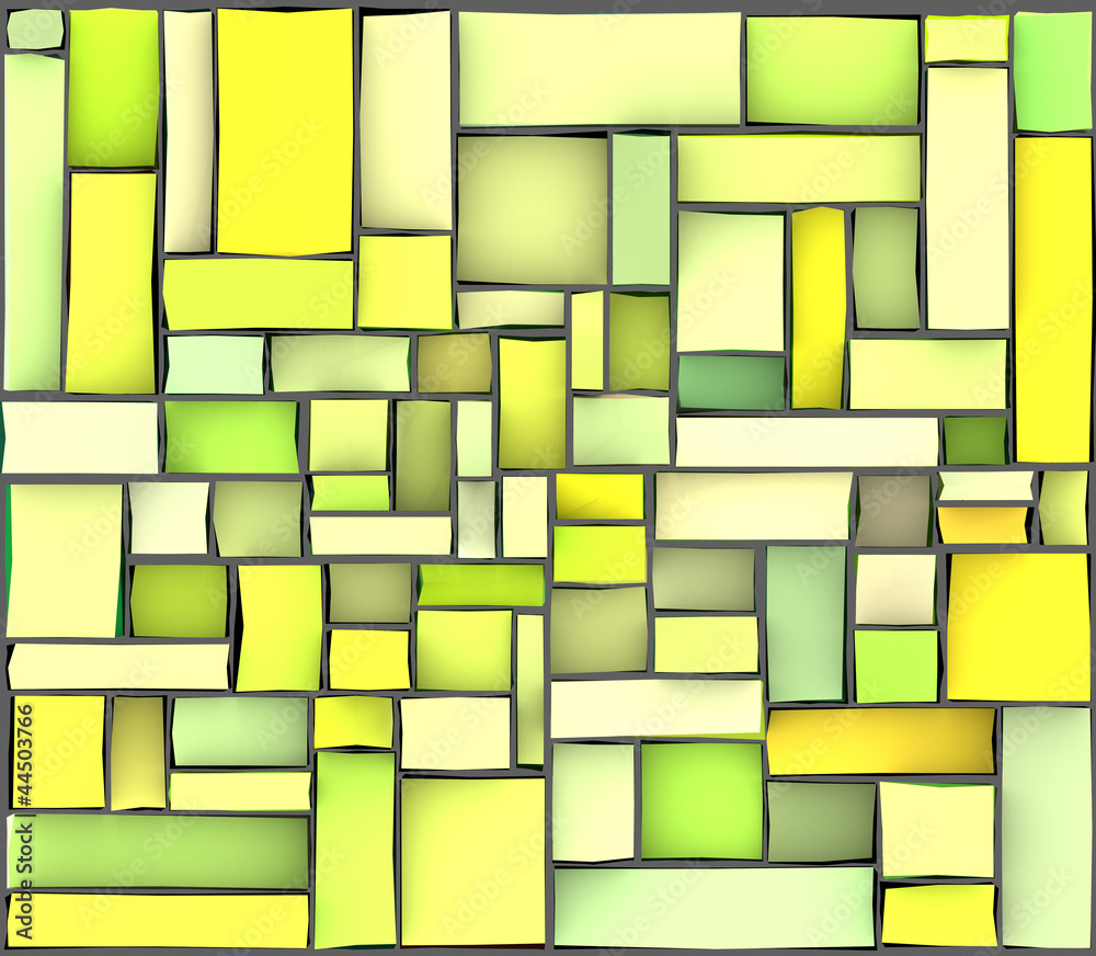 Obraz premium green yellow abstract pattern tile mosaic surface backdrop
