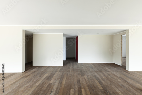 modern interior, wide empty apartment, wall white © alexandre zveiger