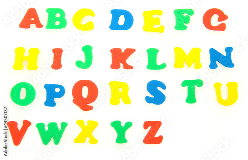 English alphabet, isolated on white