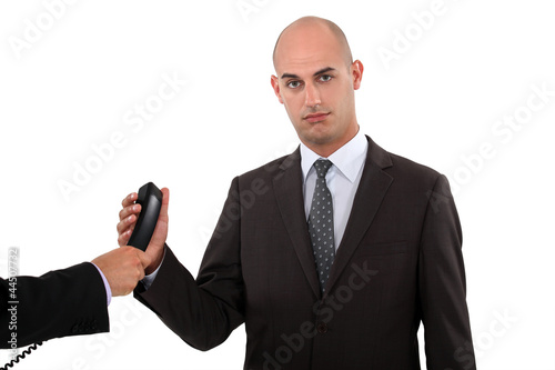 Businessman taking a phone call