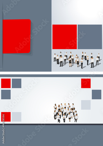 Free Download Red and gray template for brochure with business people - GFXLoad