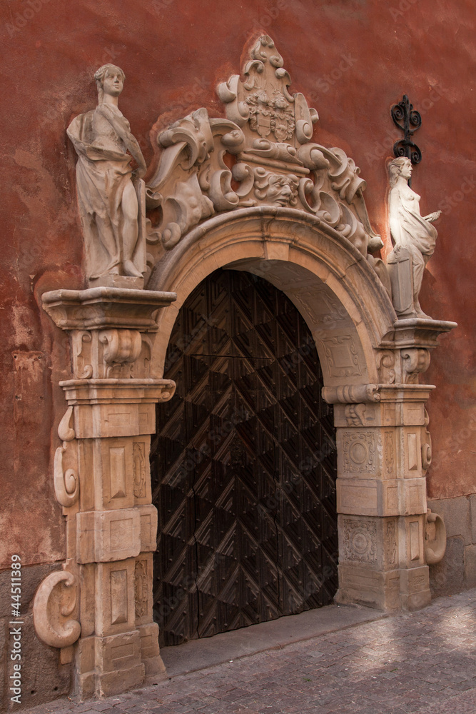 door in historical tower in Stockholm, Sweden