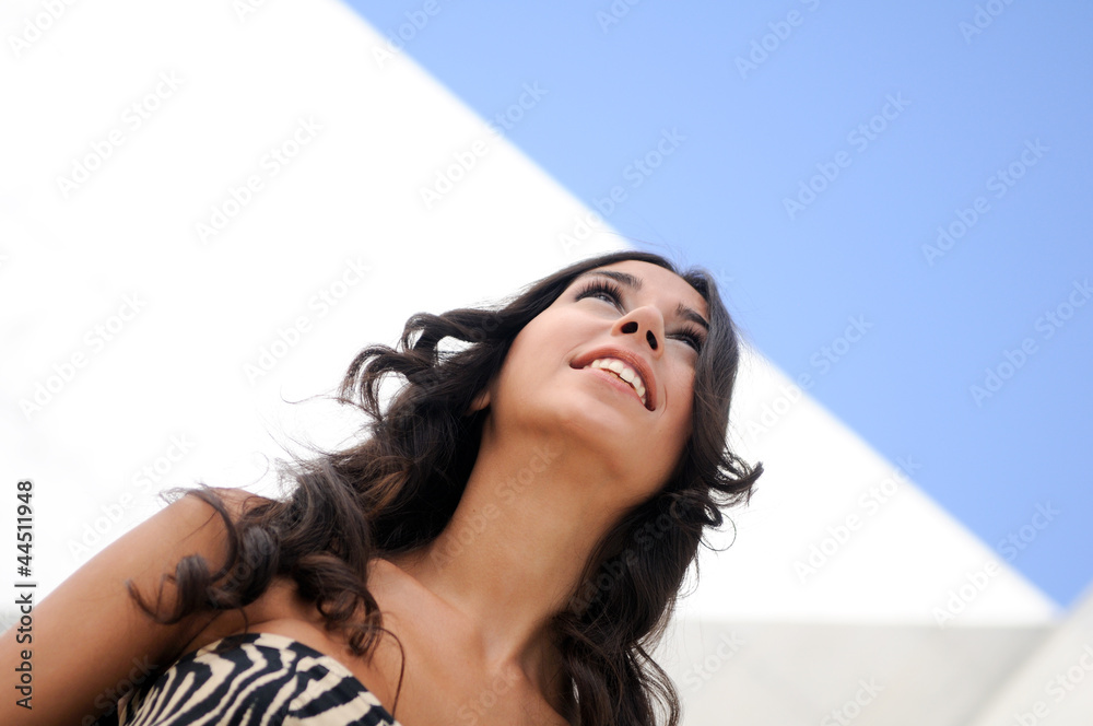 Fototapeta premium Female model at fashion smiling
