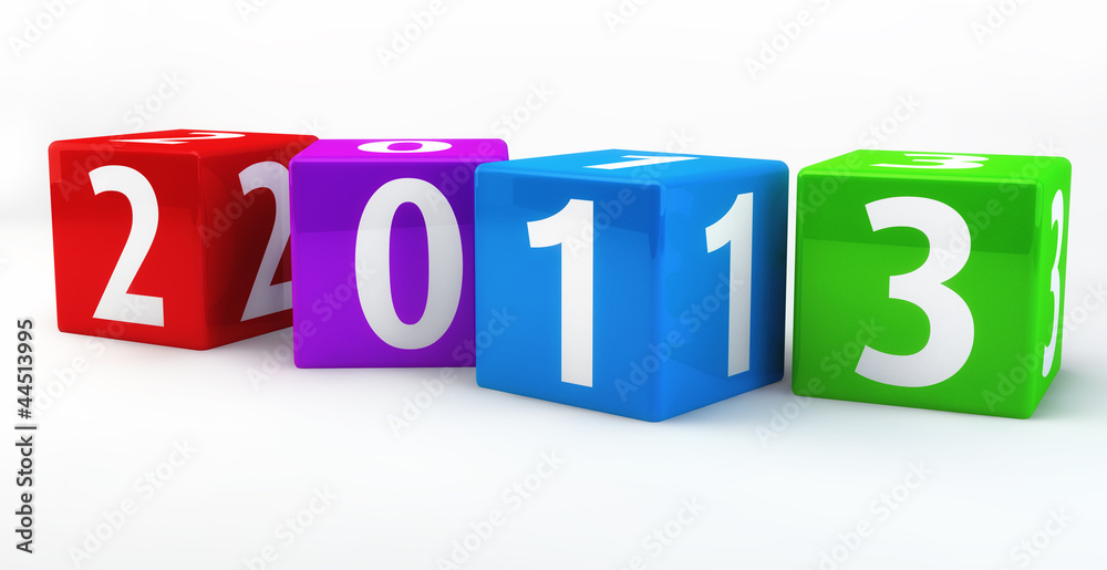 Horizontal Located Numbered Boxes showing the new year of 2013 Horizontal Located Numbered Boxes showing the new year of 2013