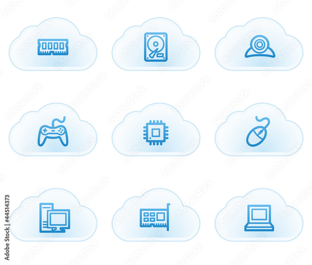 Computer web icons, cloud buttons Computer web icons, cloud buttons