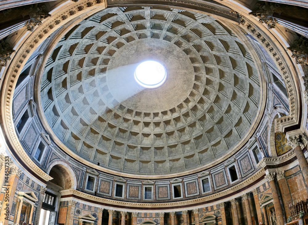 Naklejka premium Starożytne arcydzieło architektoniczne Panteonu w Rzymie we Włoszech