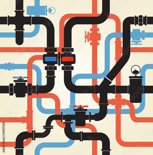 Seamless background of water pipeline