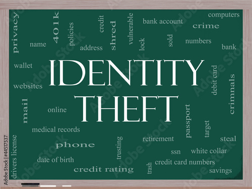 Wallpaper Mural Identity Theft Word Cloud Concept on a Blackboard Torontodigital.ca