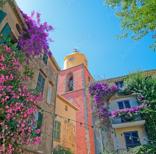 Canvas Print Clock Tower in St Tropez