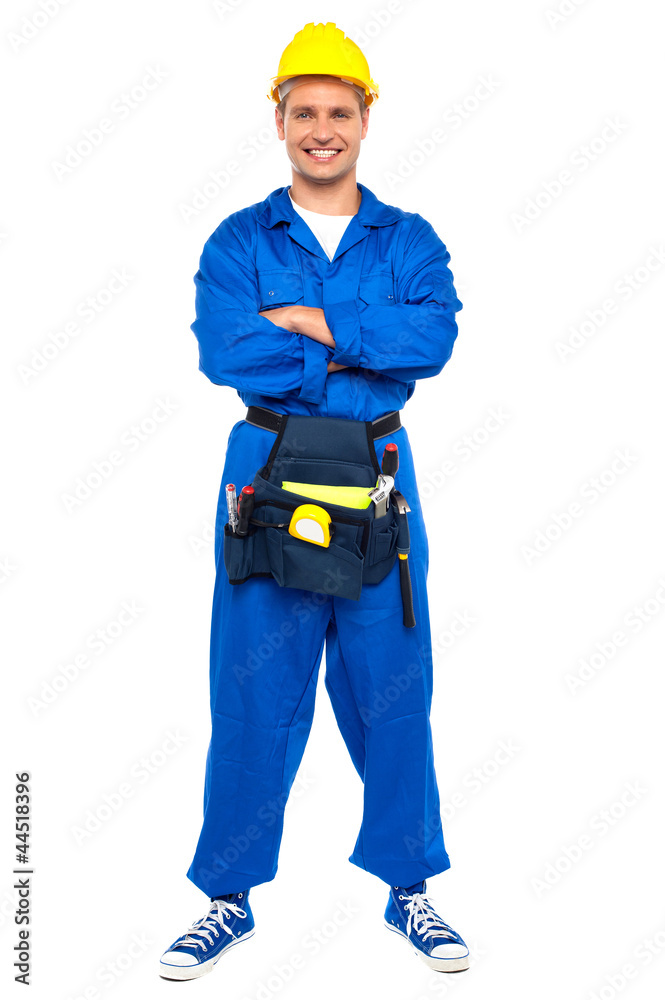 Industrial contractor posing with crossed arms Industrial contractor posing with crossed arms