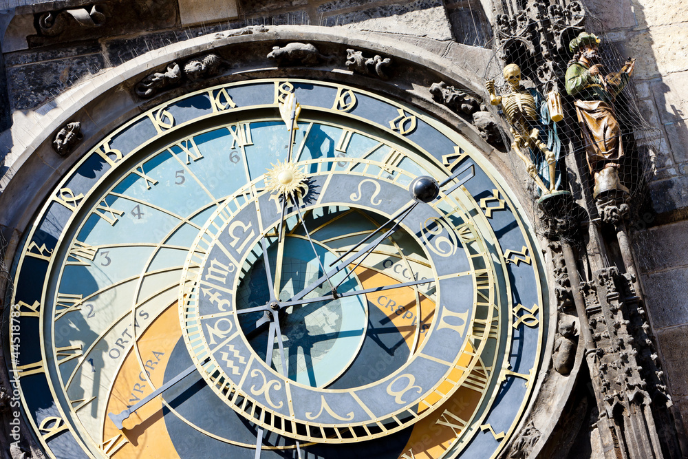 detail of horloge at Old Town Square, Prague, Czech Republic
