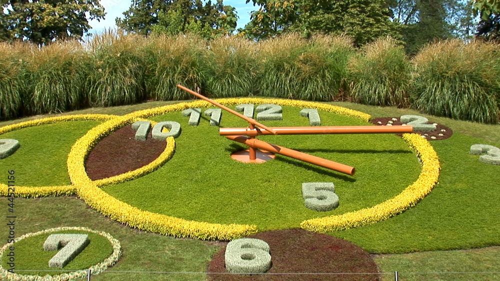 flower clock - full rotation of second hand