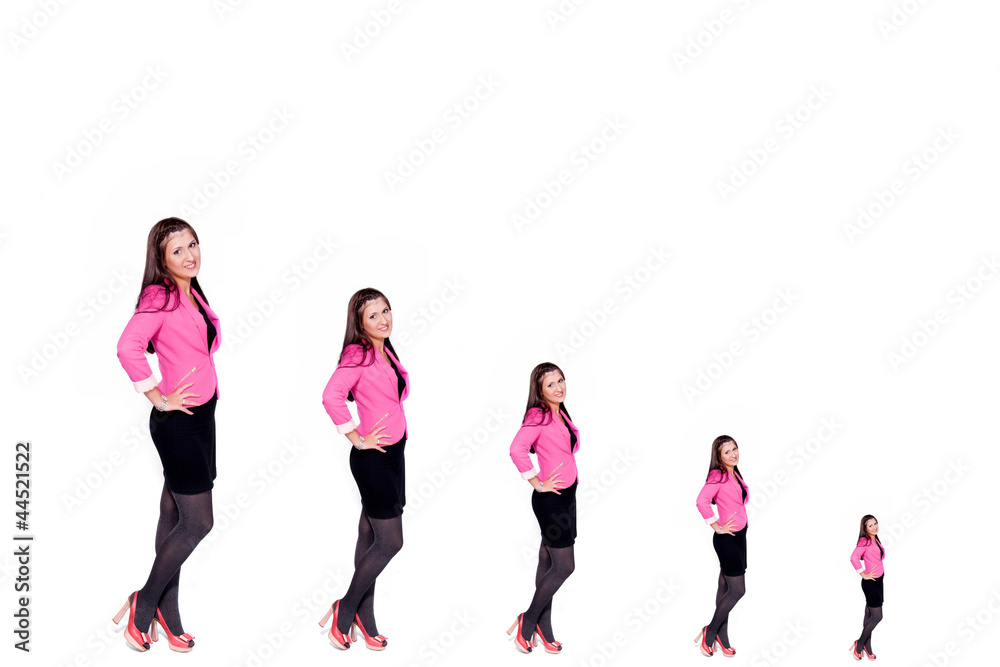 Fototapeta premium A smiling female on a white background