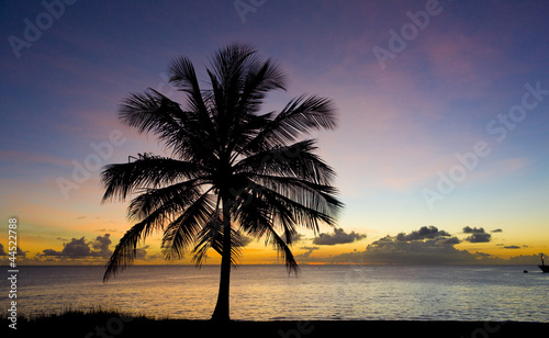 Fototapeta Naklejka Na Ścianę i Meble -  sunset over Caribbean Sea, Barbados