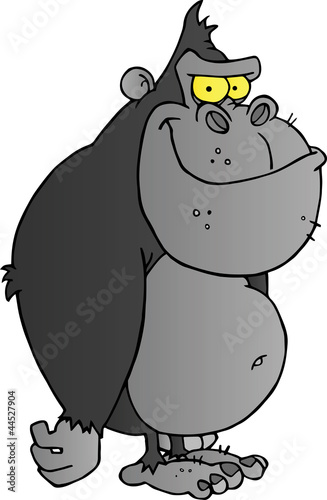 Gray Gorilla Cartoon Character