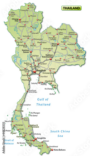 Autobahnkarte von Thailand