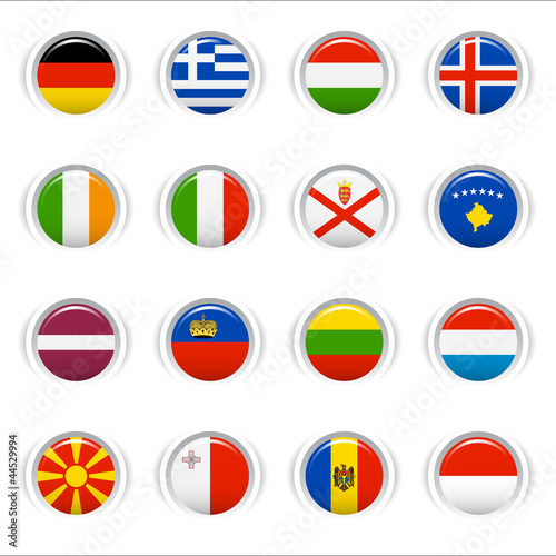 Glossy Buttons - European Flags © sharpnose