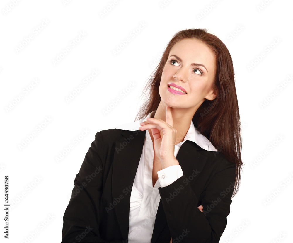 Young business woman portrait isolated on white background Young business woman portrait isolated on white background