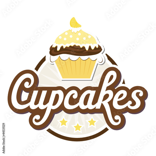 Cupcakes Button in Gelb