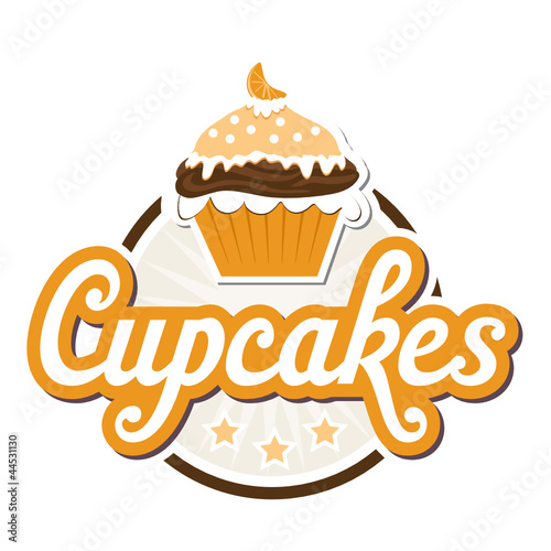 Cupcakes Button in Orange