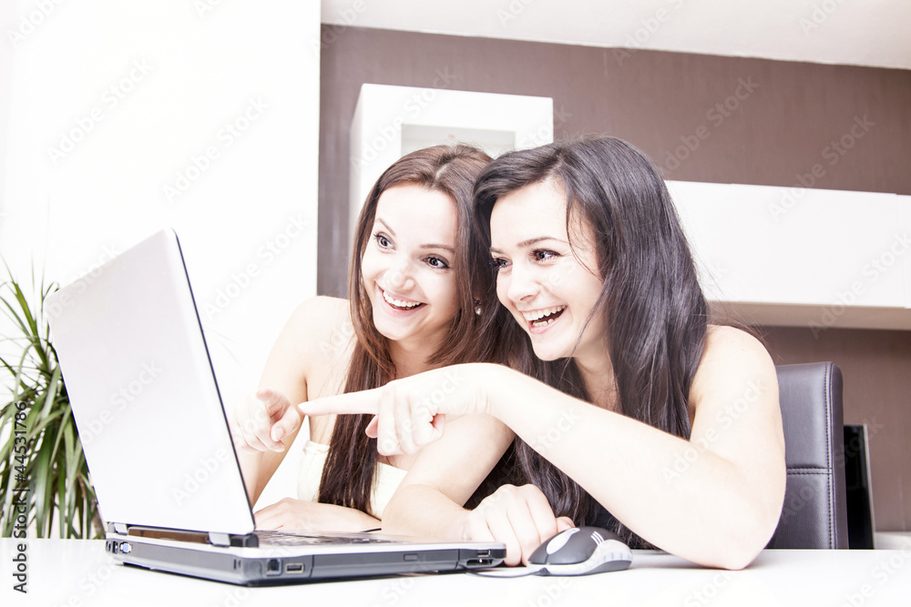 Frauen beim shopping im Internet