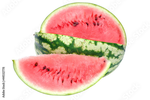 Ripe watermelon on a white background