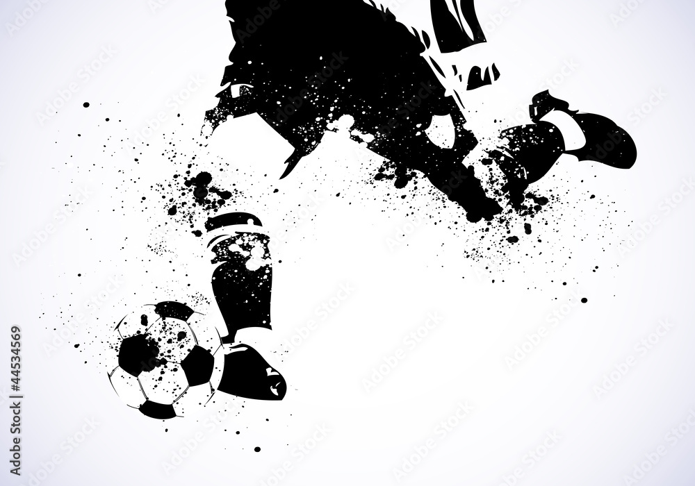 Fototapeta premium Grunge Soccer is going to shoot