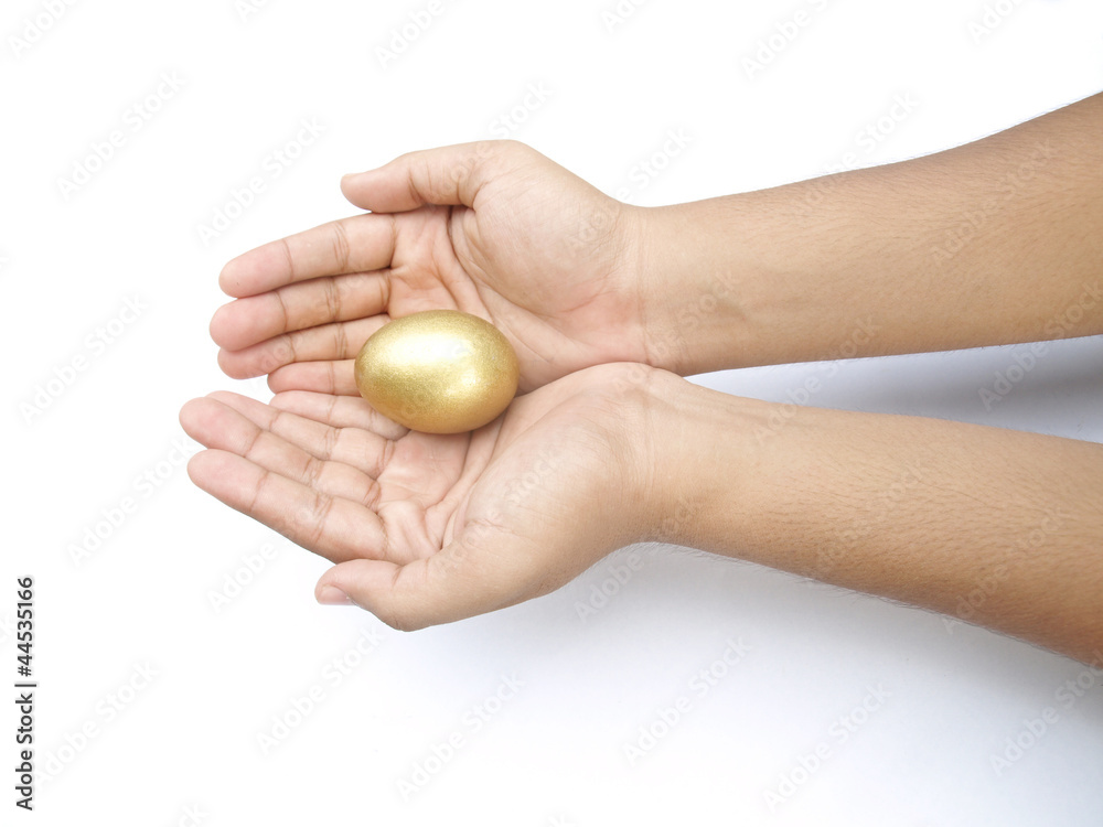 golden egg on the hand golden egg on the hand