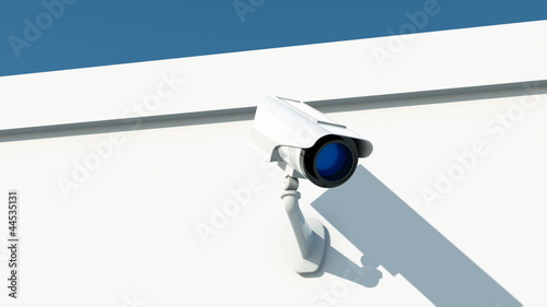 security camera on white wall