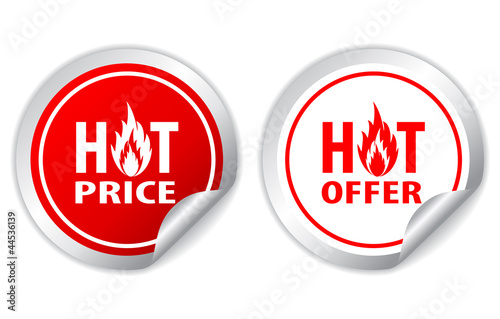 Vector hot price and offer labels