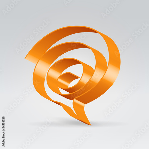 Orange swirl speech balloon