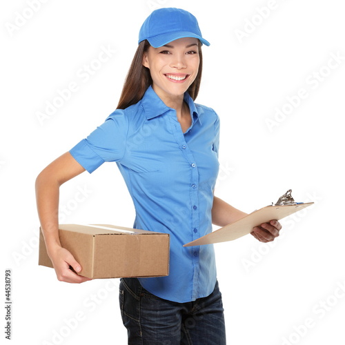 Delivery person delivering package