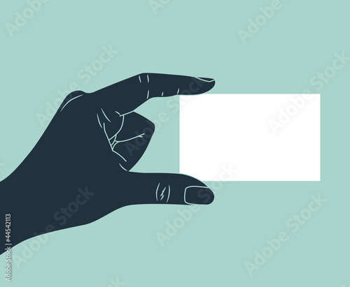 hand showing blank business card