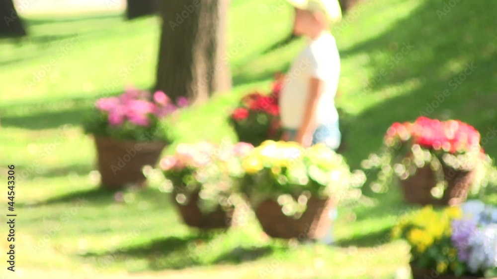 The little boy in movement. Blurred scene The little boy in movement. Blurred scene