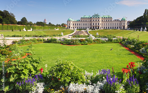 Vienna - Belvedere Palace with flowers - Austria