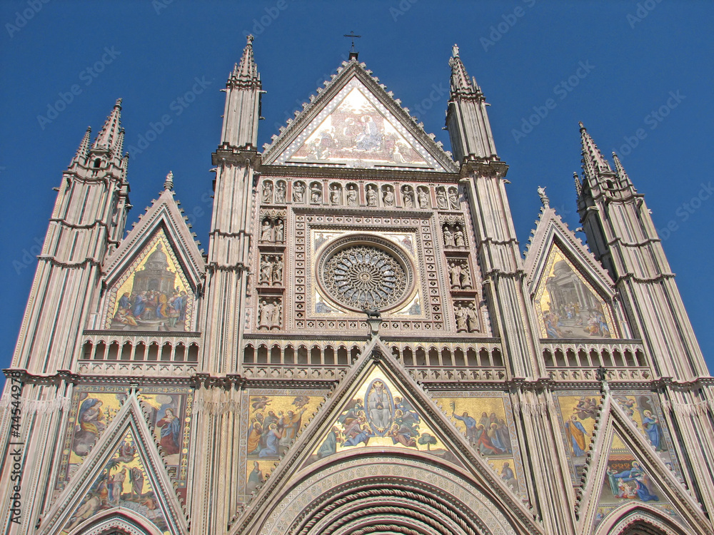 detail of the facade of Orvieto Cathedra