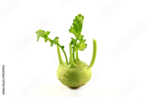 kohlrabi vegetable on white background