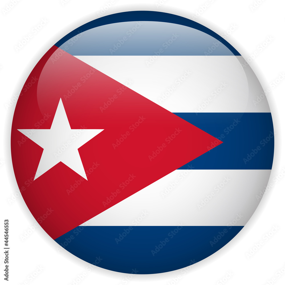 Cuba Flag Glossy Button Cuba Flag Glossy Button